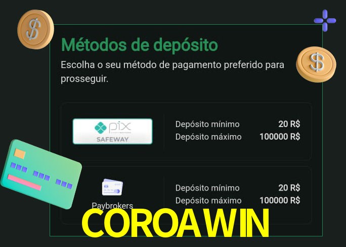 O cassino COROAWINbet oferece uma grande variedade de métodos de pagamento